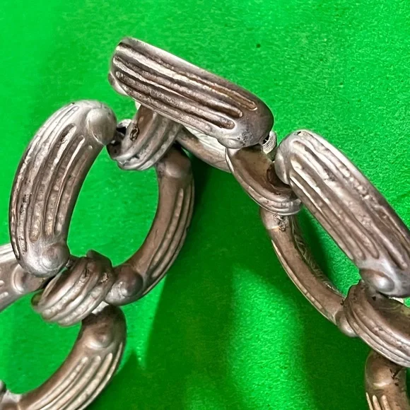 Givenchy New Old Stock Vintage Pewter Tone Chunky Link Bracelet